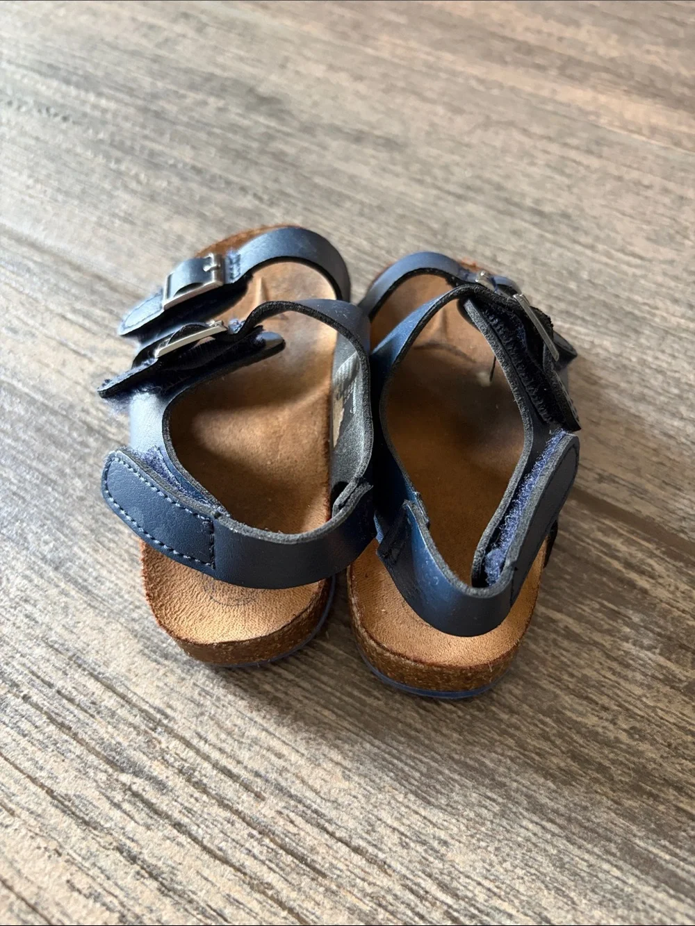 wonder nation Navy Double-Buckle Kids Sandals